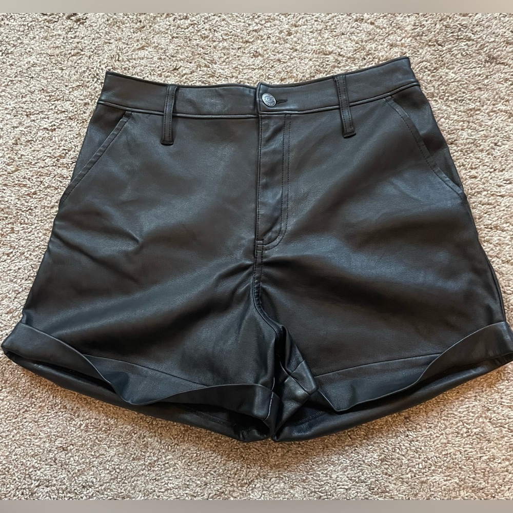 Hollister - Black Faux Leather Shorts. Size small